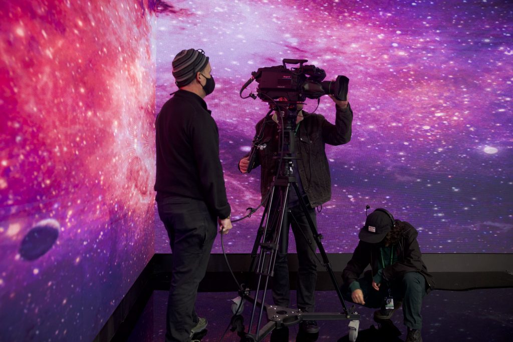 Video wall in Studio A